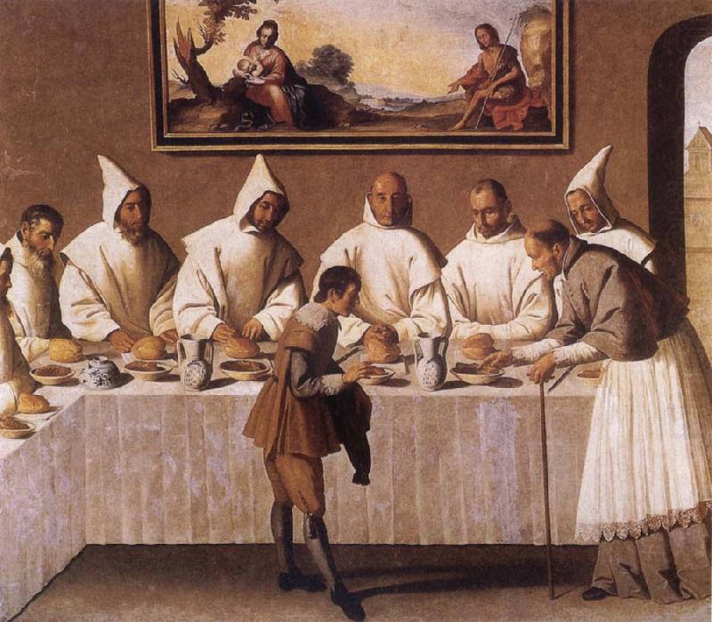 St Hugo of Grenoble in the Carthusian Refectory, Francisco de Zurbaran